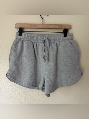 REBEL SKY Light Gray Drawstring Athletic Shorts
